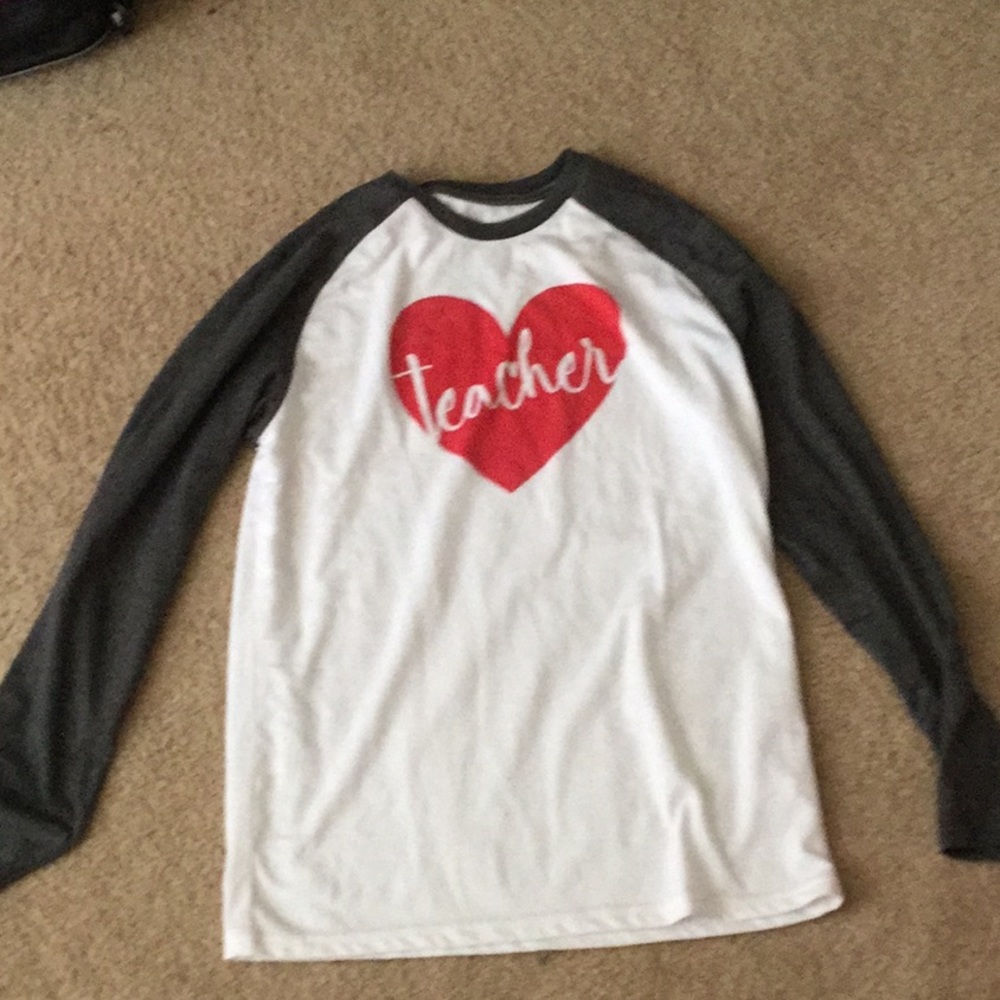 Teacher long sleeve baseball tee